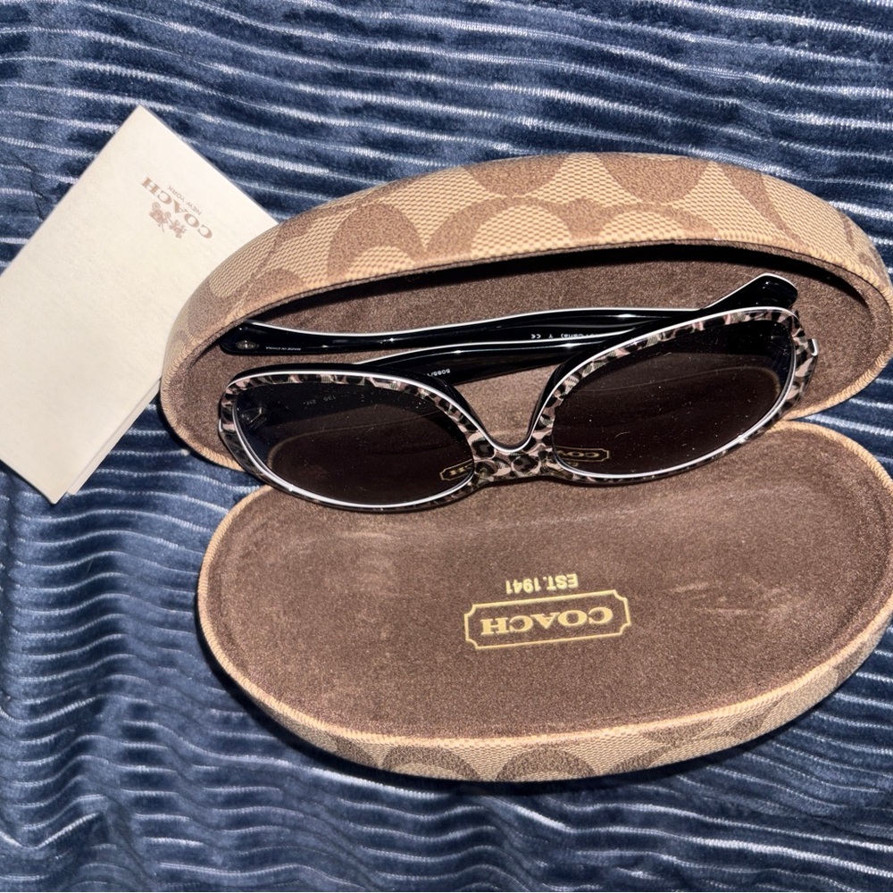 Coach Black and Brown Patterned Sunglasses